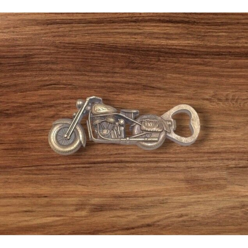 Motorcycle Bottle Opener Handheld Tool Pocket Gift For Dad Bronze Colored NEW